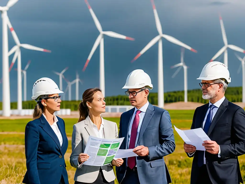 Abogados ambientales liderando la transformación sostenible de empresas en una planta de energía renovable