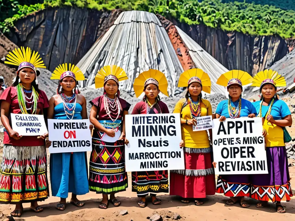 Activistas indígenas filipinos protestan contra la minería ilegal en un paisaje devastado