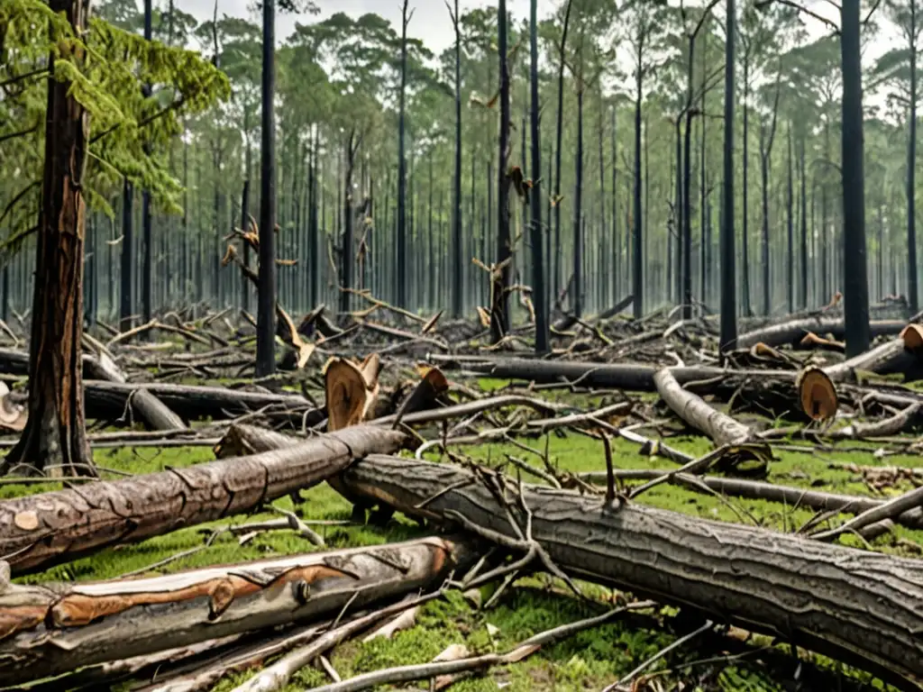 Bosque devastado por catástrofe natural, resalta la urgencia de protección legal a la biodiversidad