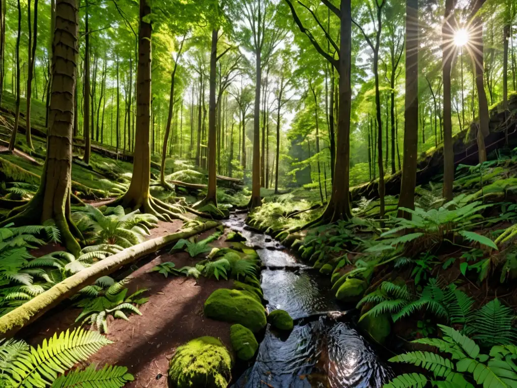 Un bosque exuberante con diversa vida silvestre