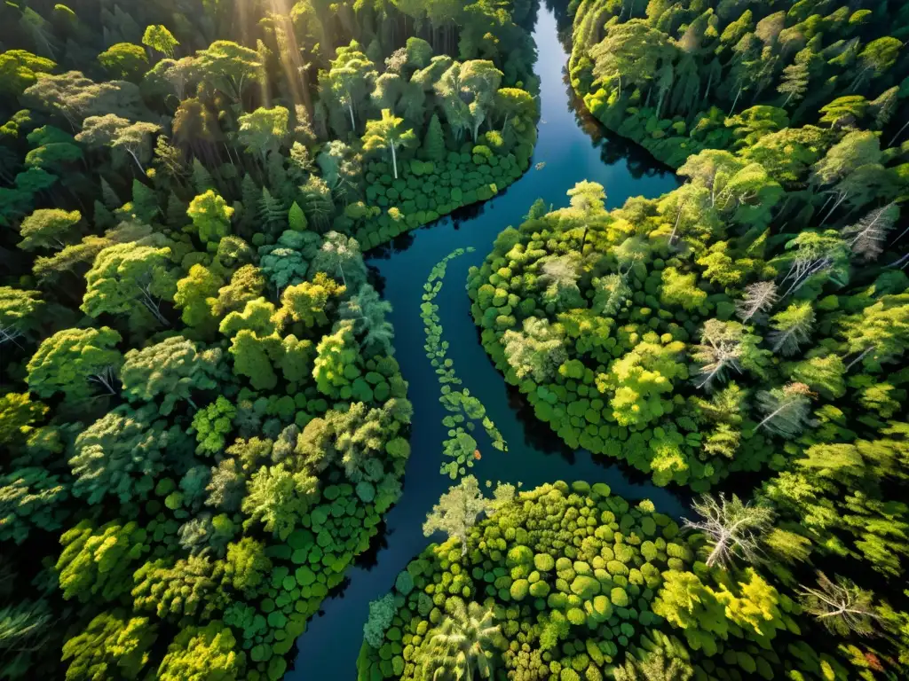 Un bosque exuberante y diverso, bañado por la luz del sol