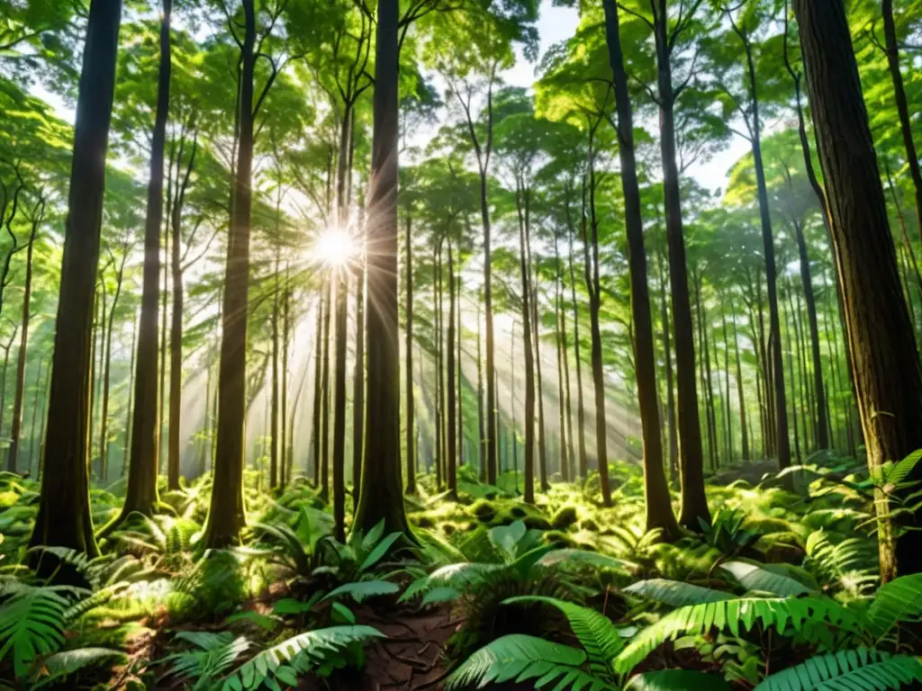 Un bosque intocado muestra su exuberante diversidad, resaltando la importancia del cumplimiento ambiental para la ventaja competitiva