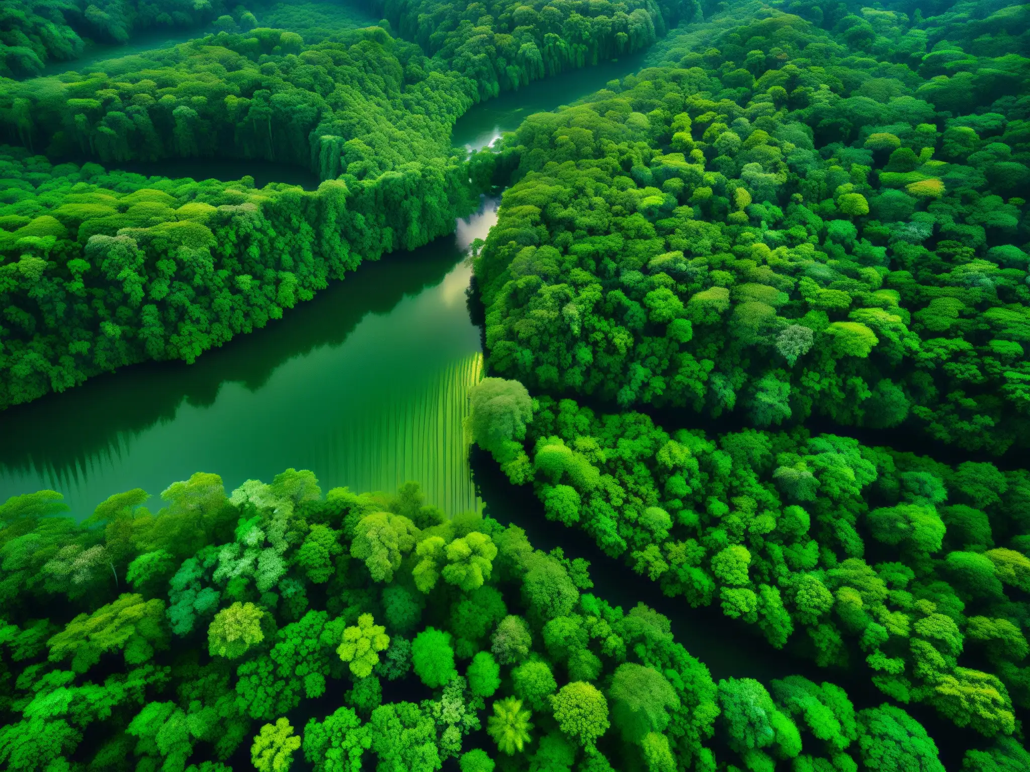 Un bosque lluvioso exuberante, bañado por luz solar, refleja la importancia de la cooperación internacional en derecho ambiental