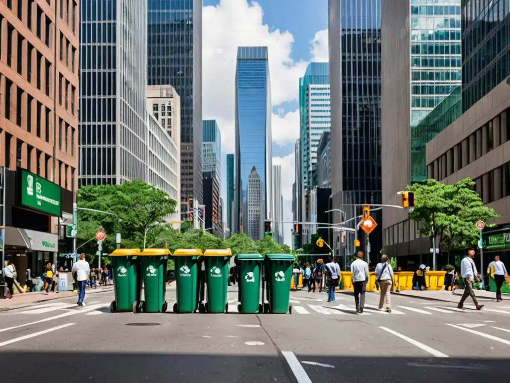 Vida urbana sostenible: gestión de residuos corporativos En una ciudad bulliciosa, la gestión legal de residuos corporativos promueve la sostenibilidad urbana y la conciencia ambiental