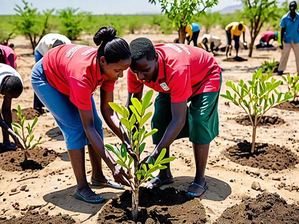 Plantando árboles juntos: Esperanza en acción Comunidades locales plantando árboles para adaptación al cambio climático