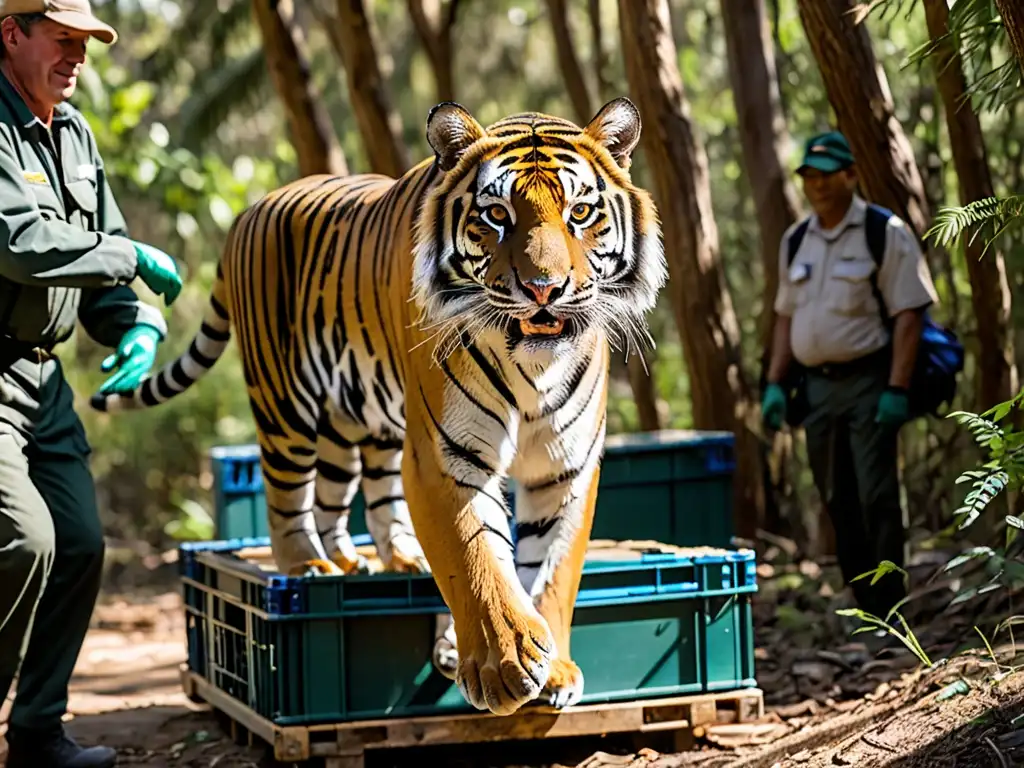 Conservacionistas liberan tigre en peligro de extinción en la naturaleza, cumpliendo marco legal internacional tráfico especies