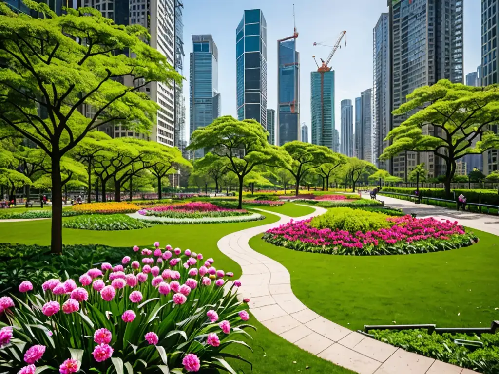 Contraste entre áreas verdes exuberantes y limitaciones de construcciones urbanas, creando una atmósfera de belleza natural frente al desarrollo