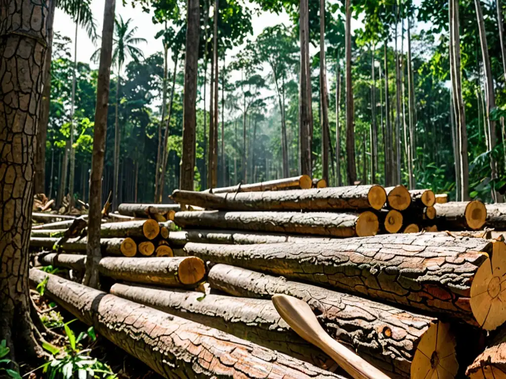 Acción de Interpol contra delitos ecológicos transfronterizos: devastadora deforestación por tala ilegal en un denso bosque