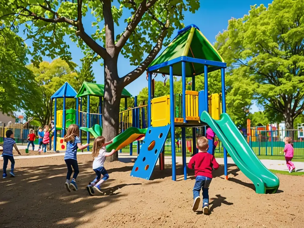 Derechos de los niños: felicidad y libertad en un parque limpio y seguro, rodeados de naturaleza y diversión