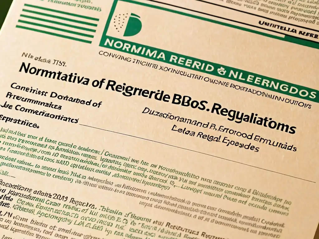 Detalle de documento con 'Normativas de Bioenergía en Estados Unidos' rodeado de informes científicos y textos legales, iluminado naturalmente