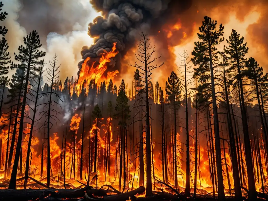 Devastador incendio forestal: feroces llamas y destrucción Devastador incendio forestal muestra la urgente necesidad de legislación para la prevención de incendios