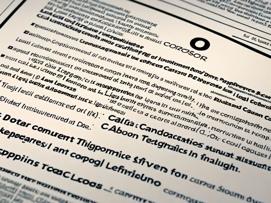 Documento legal sobre conflictos legales en captura y almacenamiento de CO2, rodeado de libros de ley