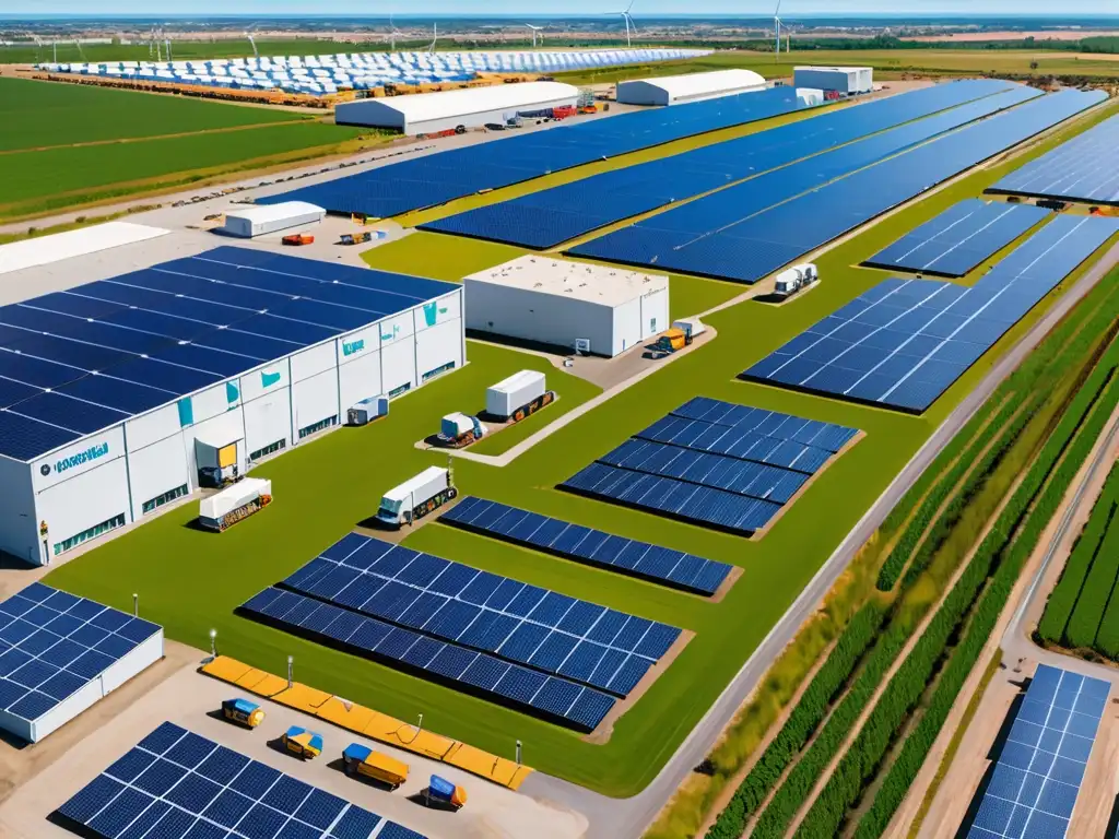 Instalación ecoamigable para exportación con energía solar y eólica