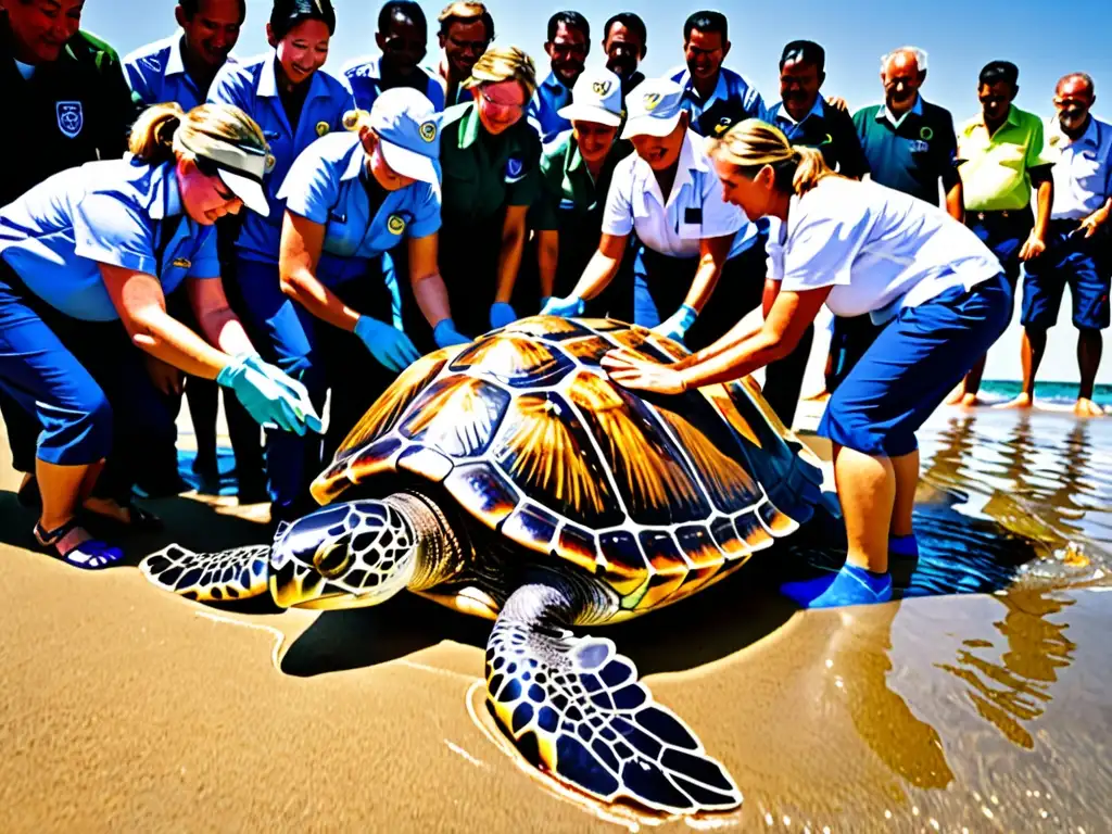 Equipo internacional libera a tortuga marina rehabilitada, reflejando el impacto de CITES en biodiversidad mundial