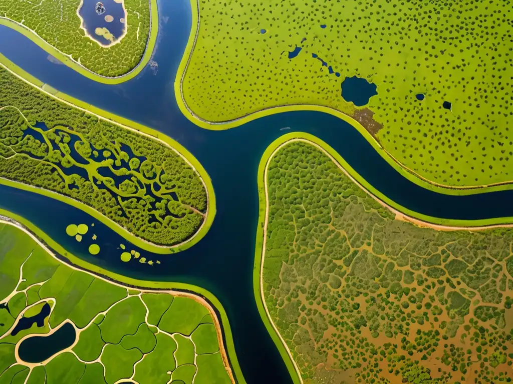 Espléndido humedal en España con la importancia de la Ley de Aguas, reflejando la belleza natural y la riqueza ecológica