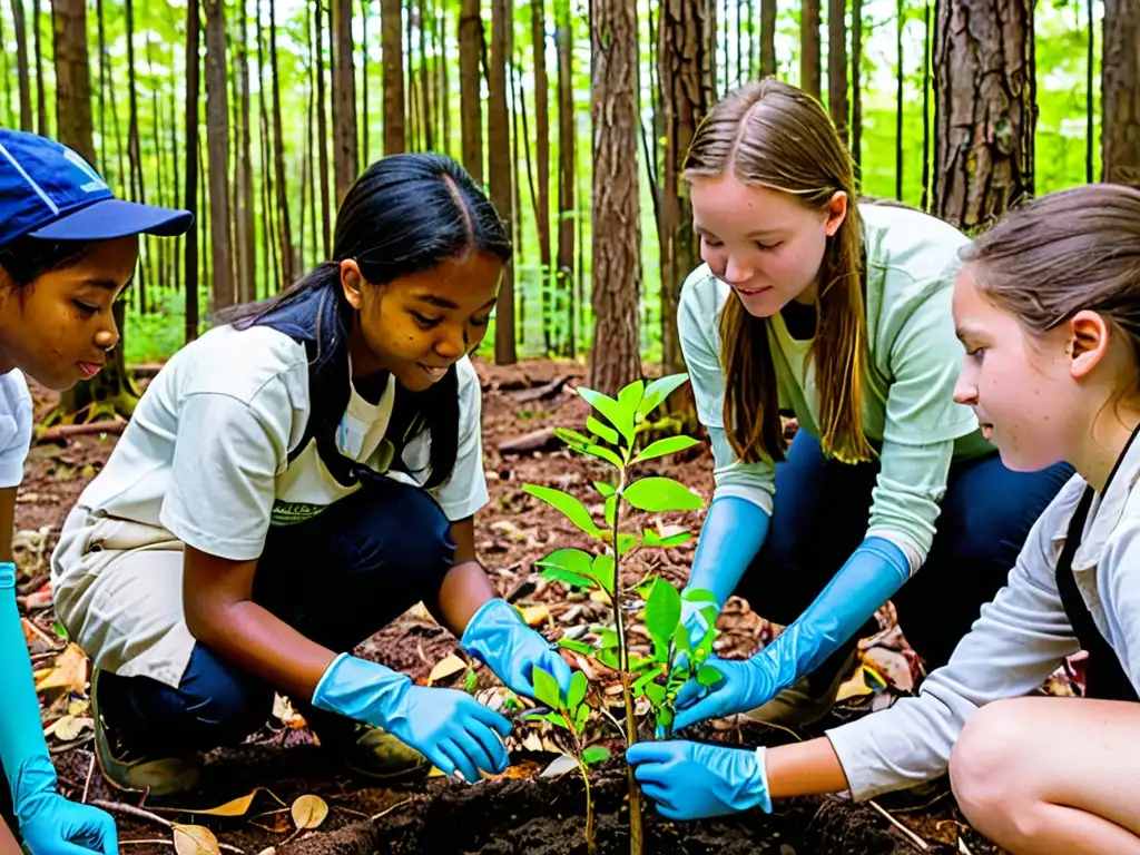 Estudiantes comprometidos en proyecto de conservación ambiental, influencia legislación ambiental en programas de estudio