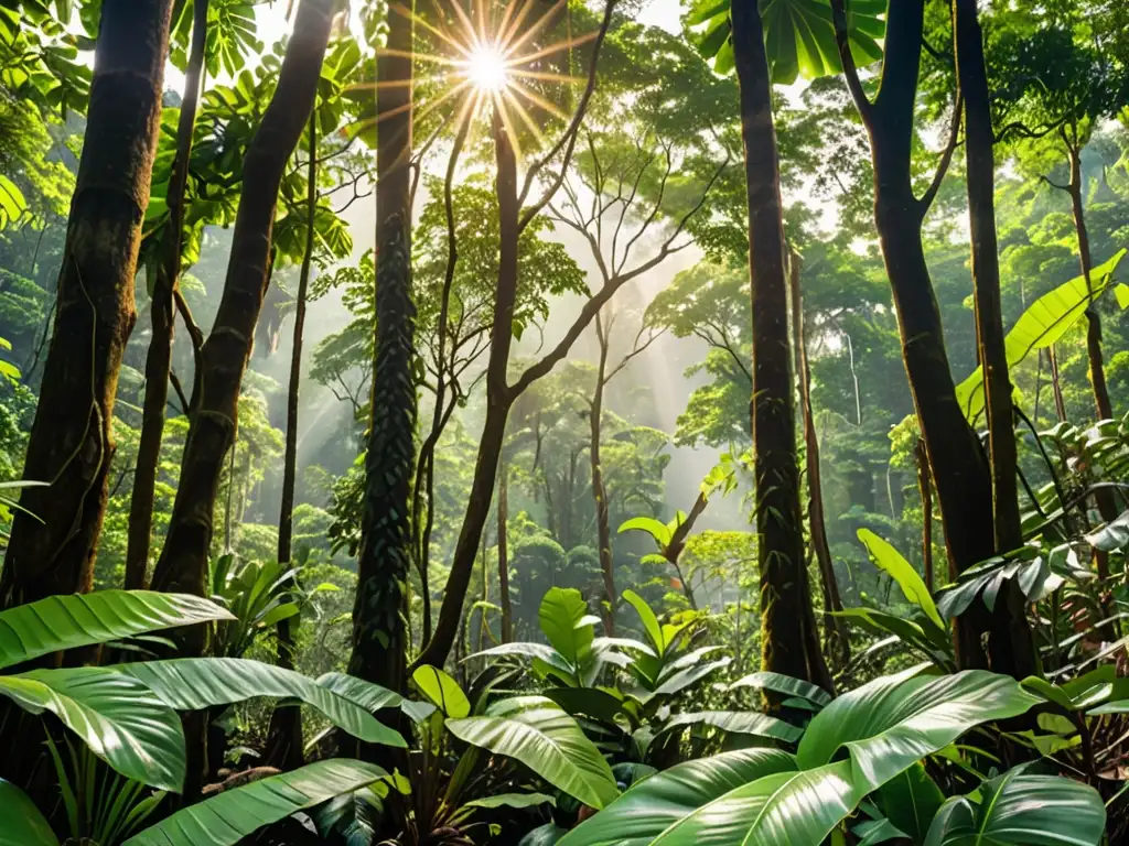 Selva exuberante en Tailandia: biodiversidad y belleza natural Un exuberante bosque tropical en Tailandia, con una biodiversidad impresionante
