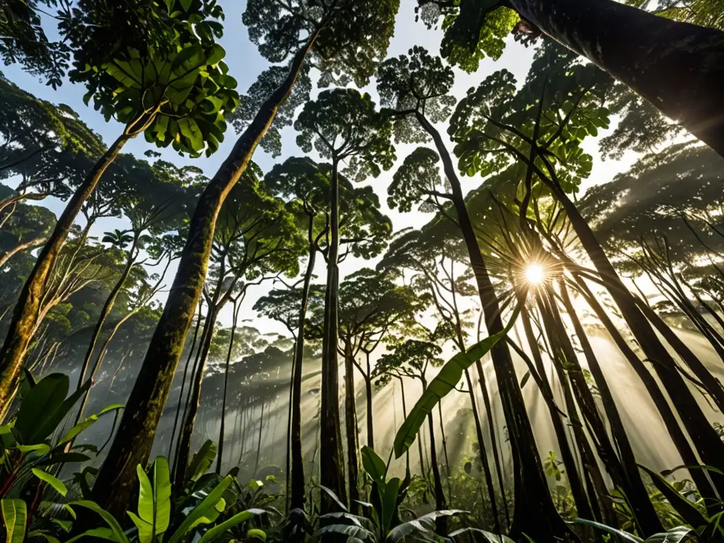 Una exuberante selva amazónica con biodiversidad y comunidades indígenas preservando la tierra