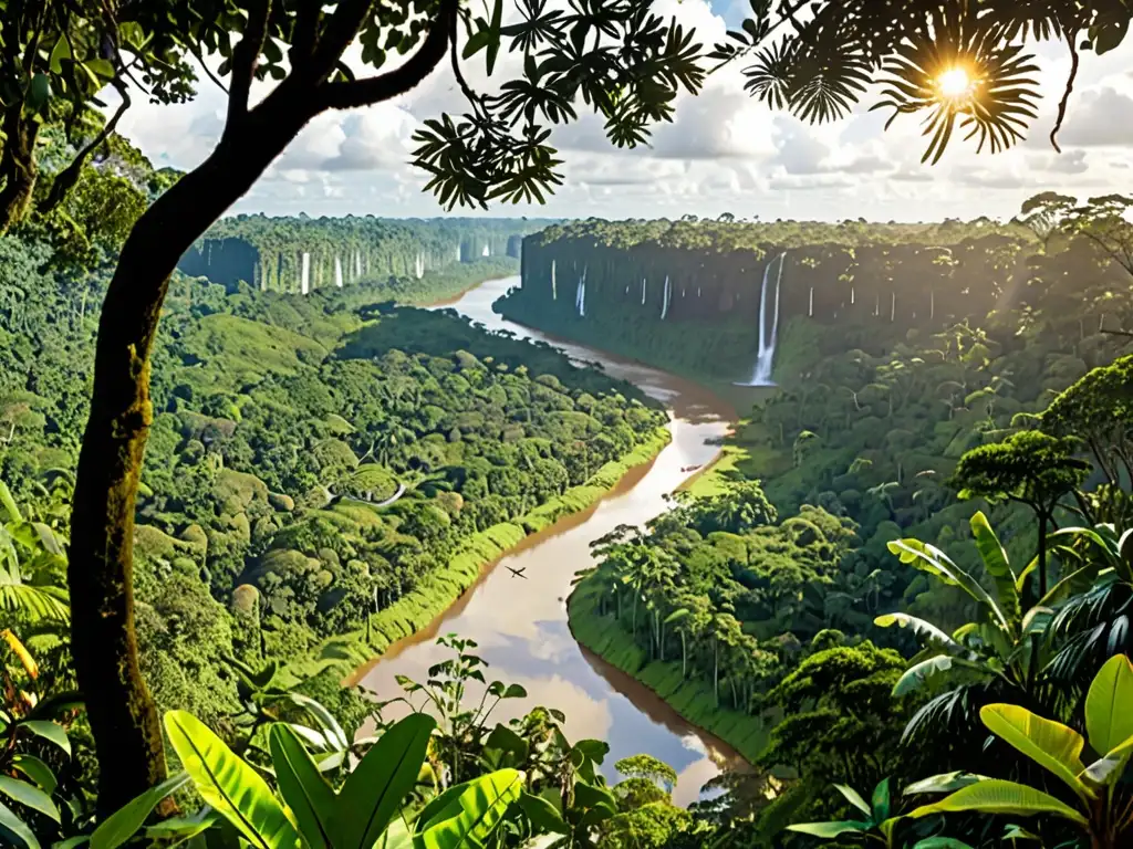 Una exuberante selva amazónica llena de vida vegetal y animal