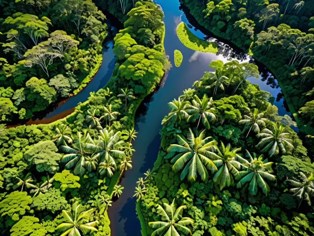 Una exuberante selva tropical con diversa flora y fauna