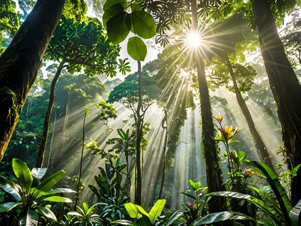 Selva tropical exuberante en Tailandia: biodiversidad y belleza natural Exuberante selva tropical en Tailandia, con diversa vida vegetal y animal