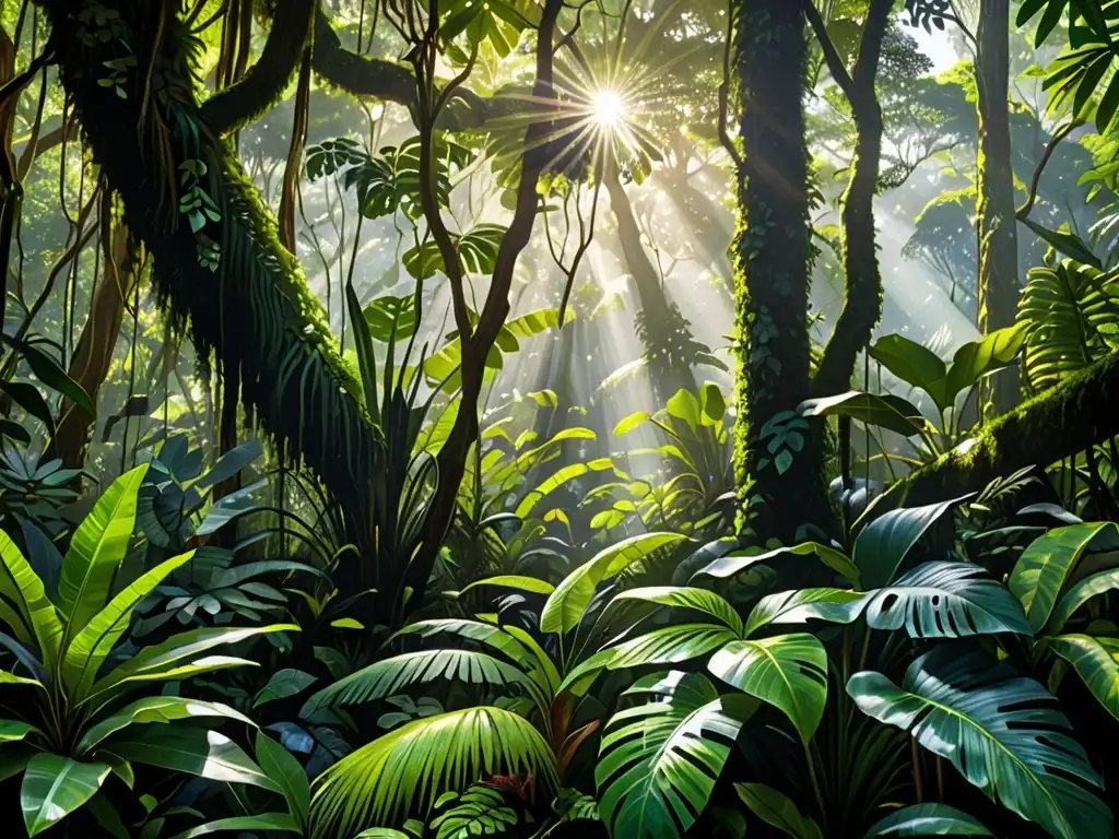 Una exuberante selva tropical llena de vida y color