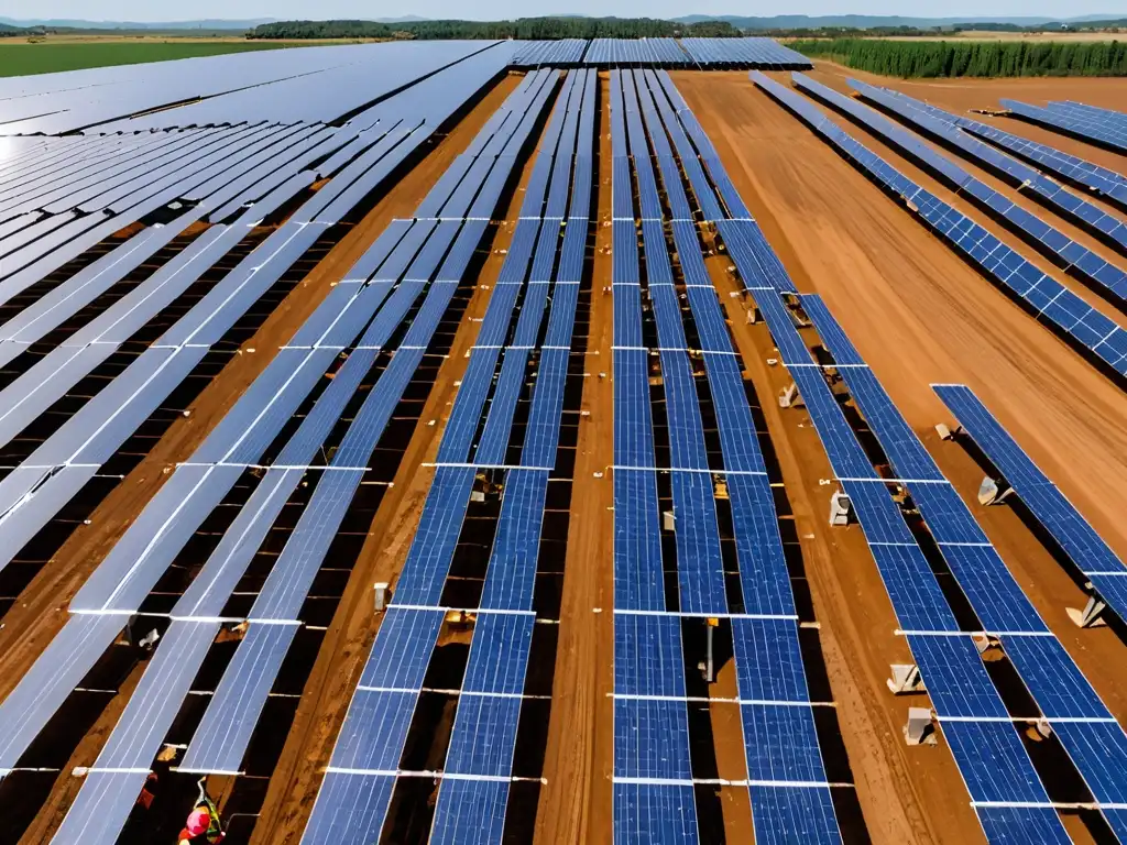 Granja de paneles solares de corporación internacional, cumplimiento corporativo del Protocolo de Kioto a través de energía renovable