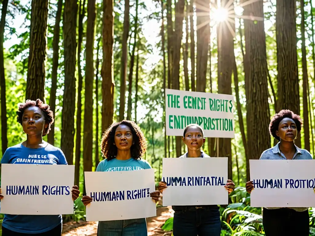 Grupo de activistas defienden derechos humanos y medio ambiente en el bosque