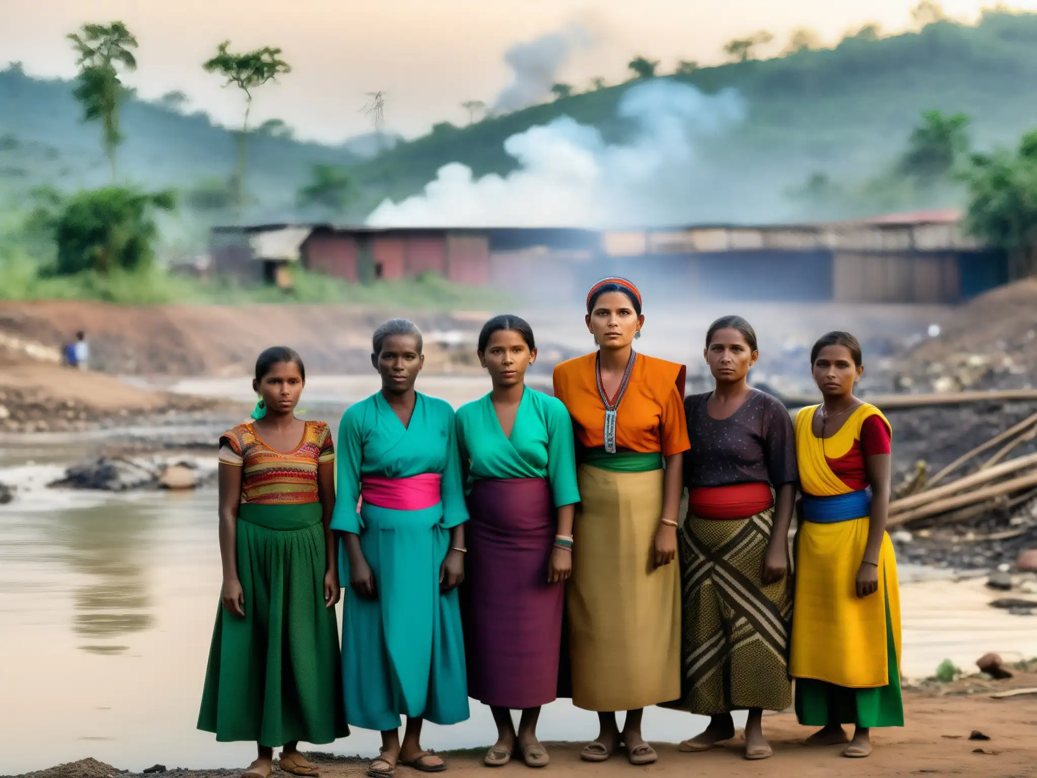 Un grupo de mujeres de una comunidad marginada desafía conflictos ambientales y lucha por sus derechos con determinación junto a un río contaminado