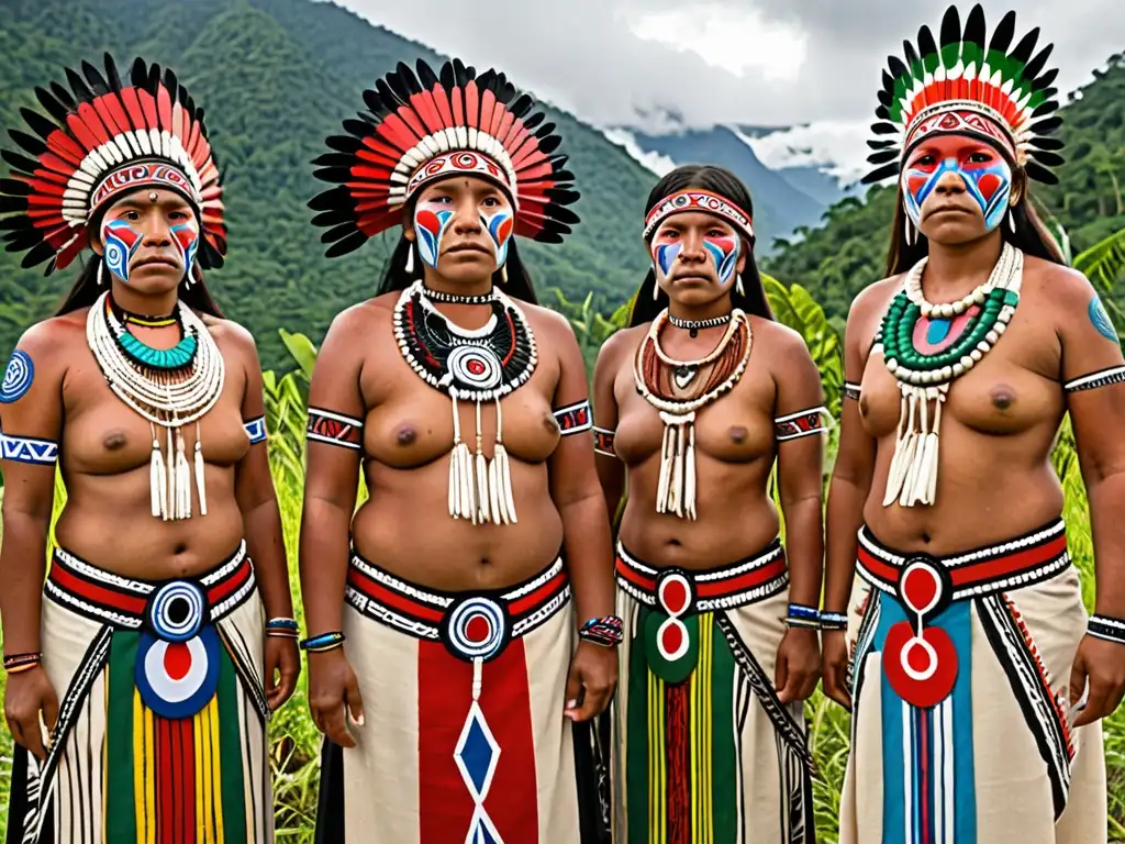 Grupo de mujeres indígenas orgullosas en sus tierras, protección legal territorios mujeres indígenas