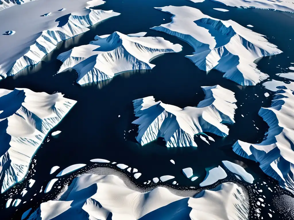 Imagen aérea detallada de la impresionante y frágil belleza de la Antártida