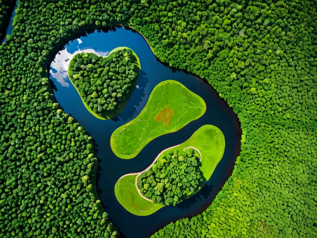 Imagen aérea de alta resolución del río Amazonas serpenteando a través de la exuberante selva tropical de América del Sur