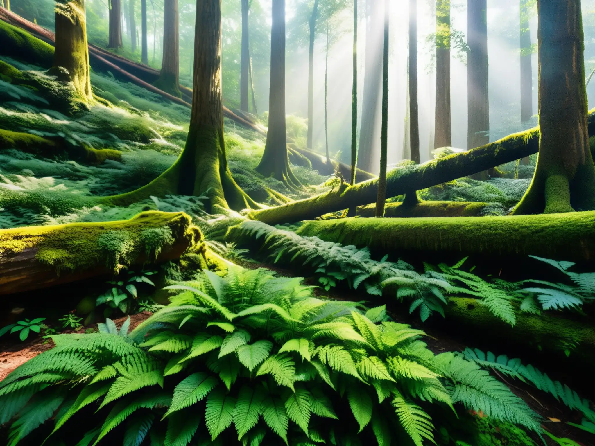 Imagen detallada de un exuberante bosque en China, resaltando la biodiversidad terrestre