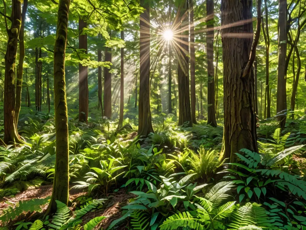 Imagen de un exuberante bosque lleno de vida silvestre, destacando la importancia de la protección de la vida silvestre ante la contaminación acústica