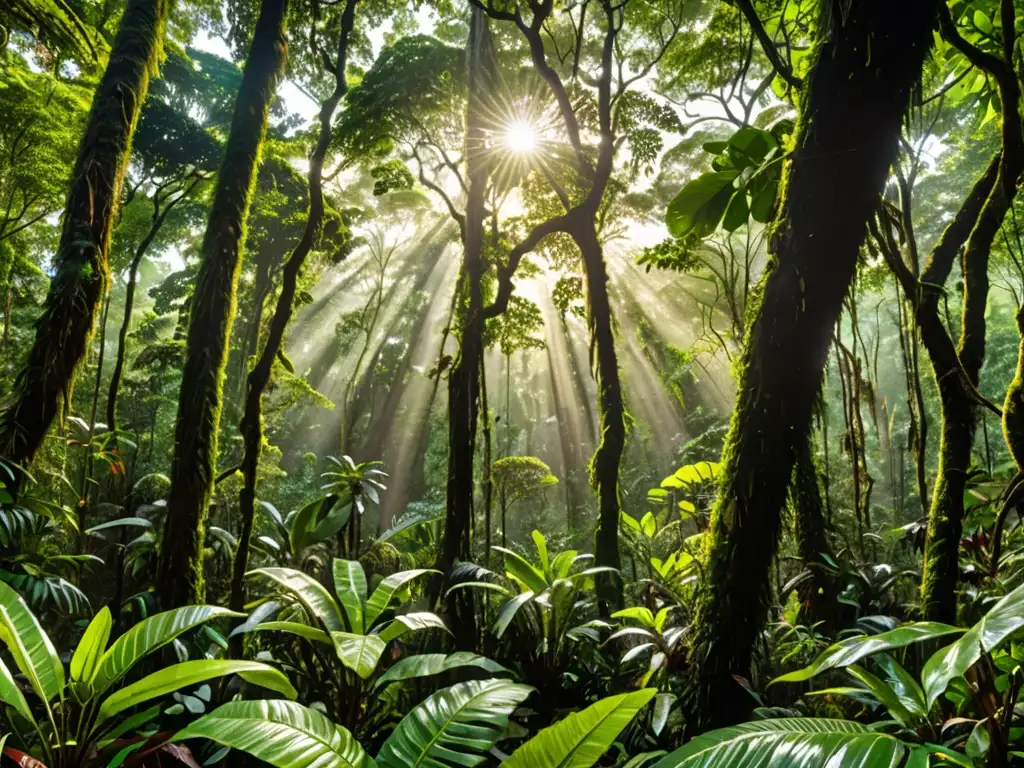 Imagen impactante del exuberante bosque lluvioso en Escazú, Costa Rica, resaltando la biodiversidad