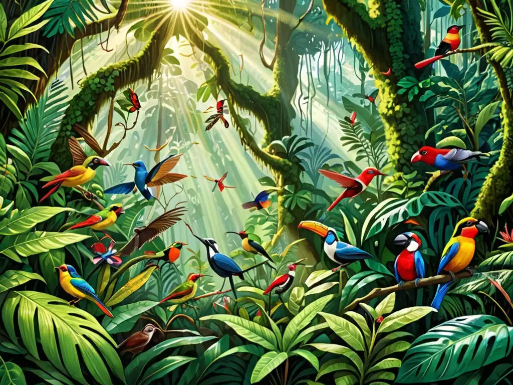 Imagen impactante de un exuberante y diverso bosque tropical, resaltando la importancia del Convenio Diversidad Biológica Impacto Global