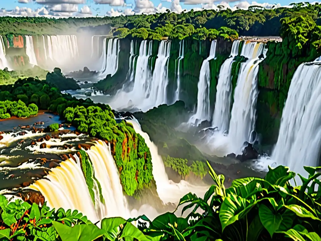 Imagen impactante de las exuberantes Cataratas del Iguazú, resaltando su belleza y poder natural