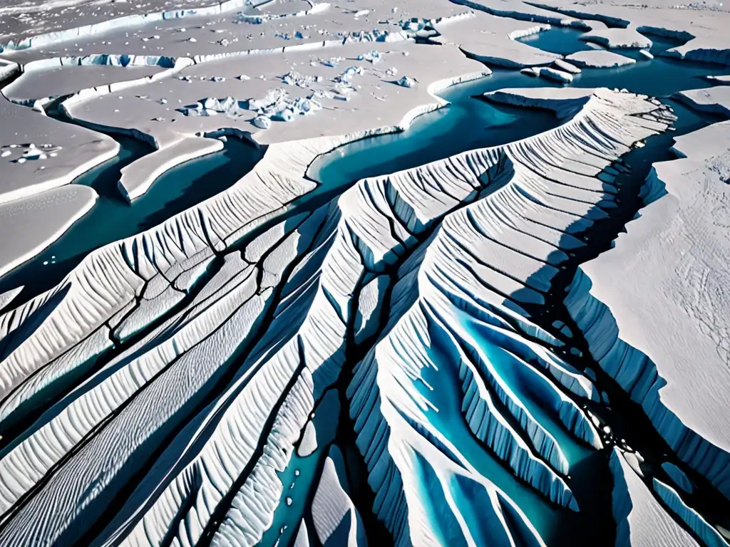 Imagen impactante de un glaciar en deshielo en el Ártico, evidenciando la urgencia de Derecho ambiental y acuerdos internacionales