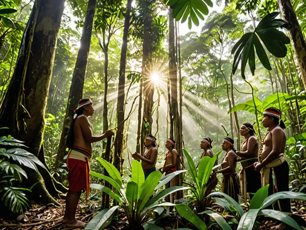 Imagen de la importancia de áreas protegidas para comunidades indígenas, en armonía con la biodiversidad de la selva tropical