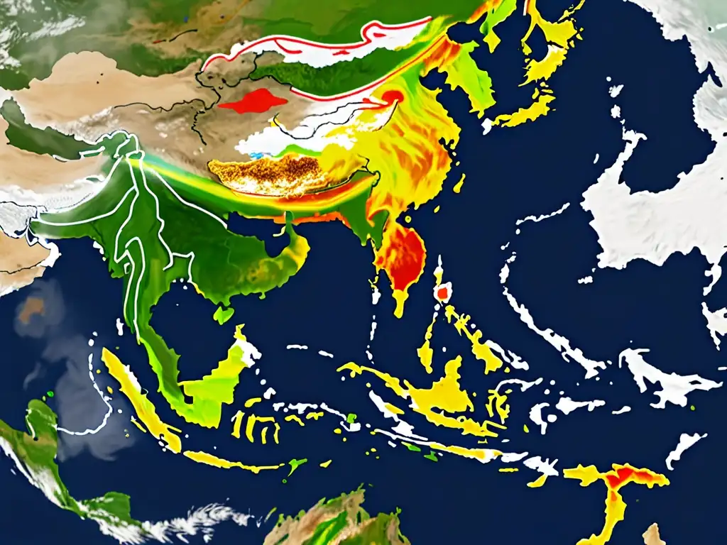 Imagen satelital de la contaminación del aire en Malasia, resaltando la necesidad de estrategias legales para combatirla