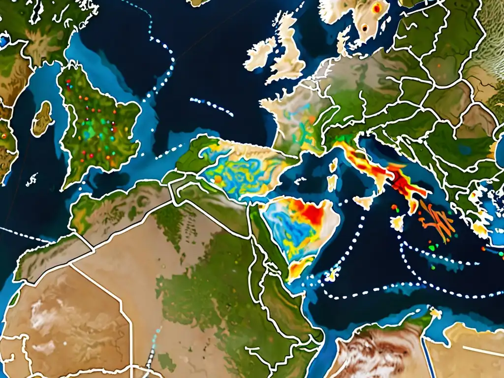 Imagen satelital de la Convención Contaminación Atmosférica Transfronteriza, mostrando la expansión de la contaminación aérea entre países