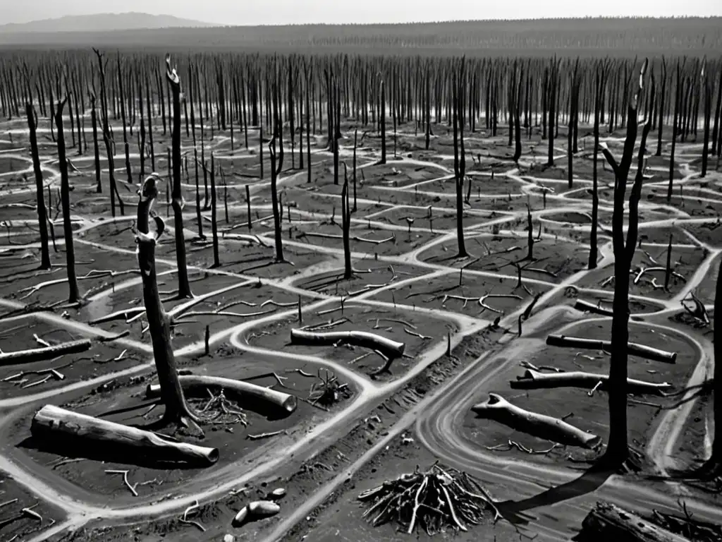 Impactante imagen en blanco y negro muestra la devastación de la deforestación