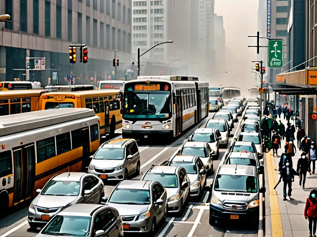 La impactante realidad del impacto global de las leyes de emisiones del transporte en una bulliciosa calle de la ciudad