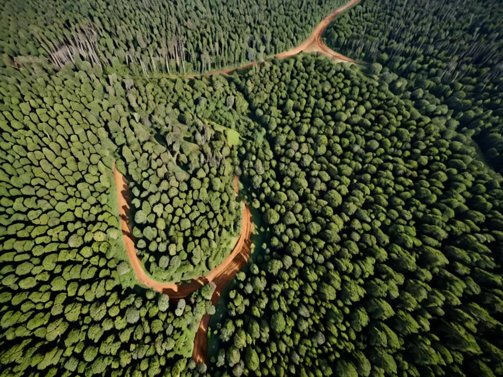 Impacto de la deforestación en comunidades indígenas: Contraste impactante entre bosque denso y paisaje deforestado