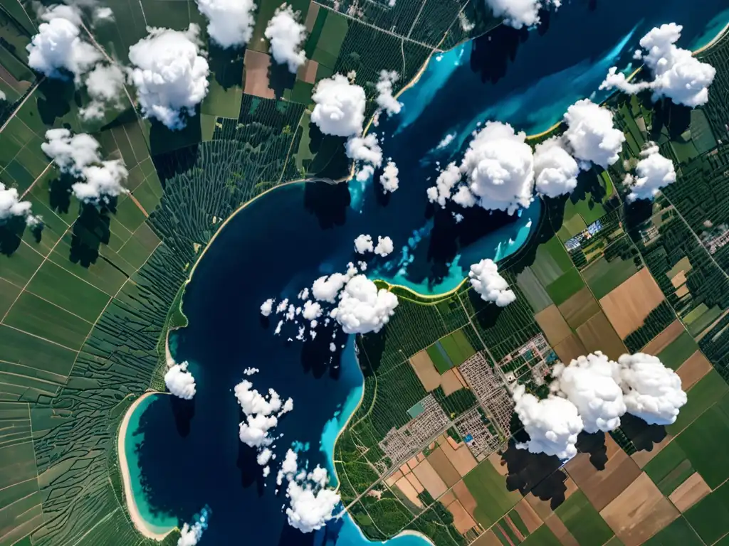 Una impresionante fotografía aérea de la Tierra, destacando los delicados tonos azules y blancos de la atmósfera