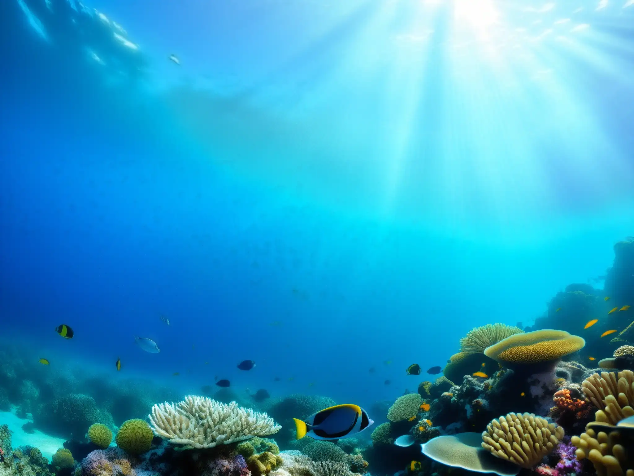 Un impresionante ecosistema marino con arrecifes de coral vibrantes, peces y vida marina diversa