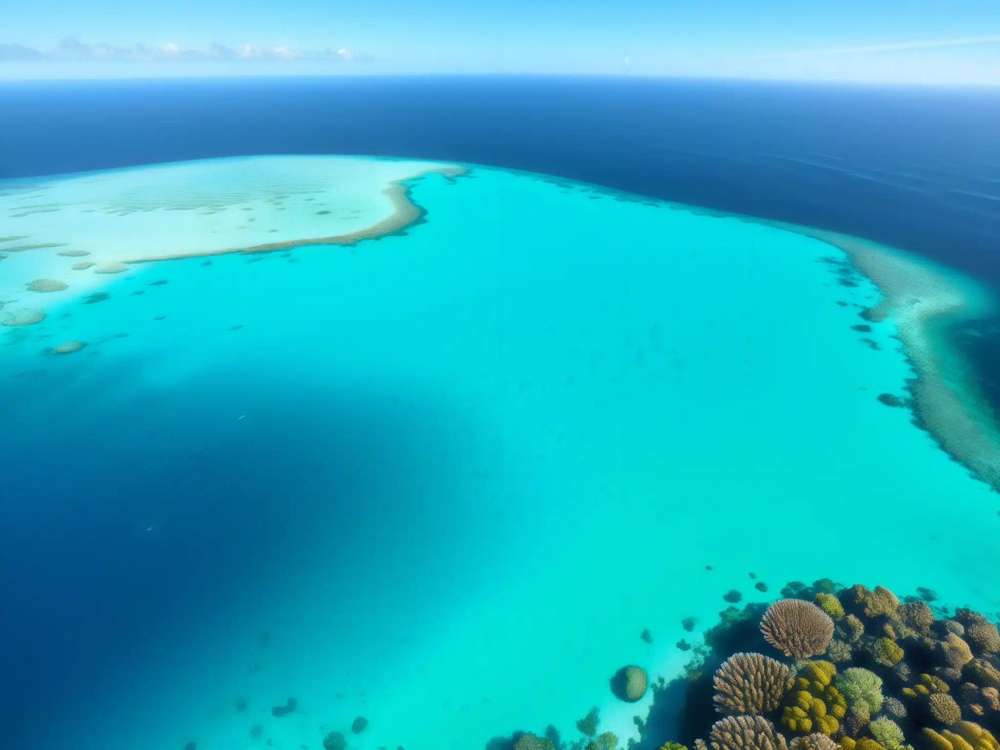 Un impresionante paisaje marino con vida submarina colorida y vibrante, que destaca la importancia de la ley de áreas marinas protegidas