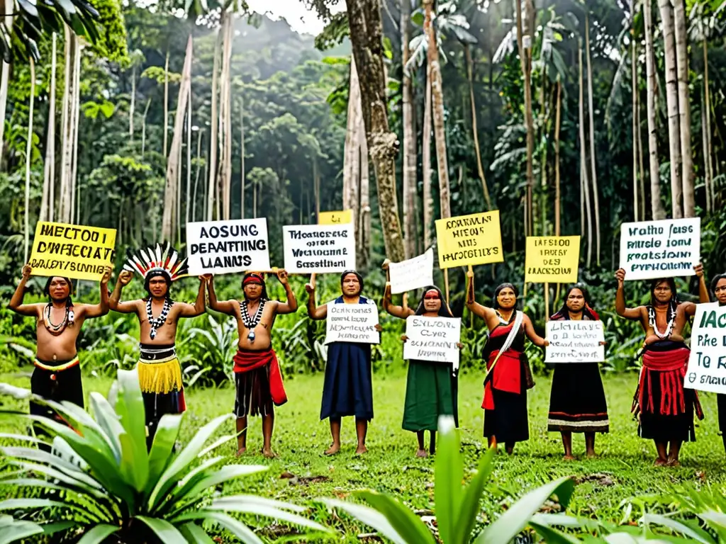 Indígenas protestan pacíficamente por sus derechos ambientales en América, unidos frente a la deforestación y la belleza natural en peligro