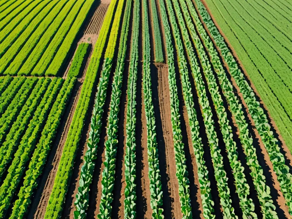 Influencia de la PAC en el medio ambiente: Imagen de campo verde vibrante, cultivos saludables y cielo azul transmiten abundancia agrícola sostenible