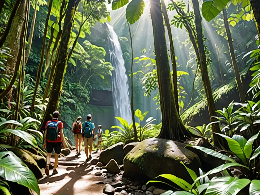 Inmersos en la exuberante selva, turistas y guías dialogan sobre la biodiversidad